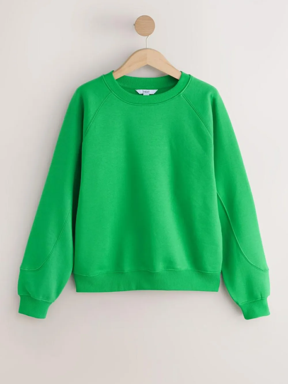Discount Next Relaxed Fit Heavyweight Regular Crew Neck Sweatshirt Bright Green