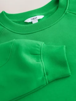 Discount Next Relaxed Fit Heavyweight Regular Crew Neck Sweatshirt Bright Green