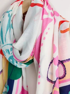 Sale Next Bright Lobster Print Lightweight Scarf