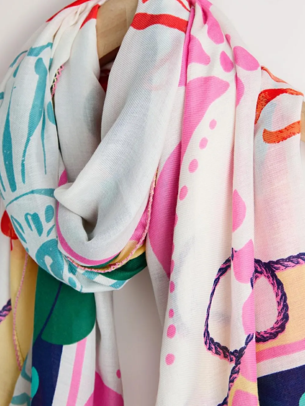 Sale Next Bright Lobster Print Lightweight Scarf