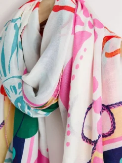 Sale Next Bright Lobster Print Lightweight Scarf