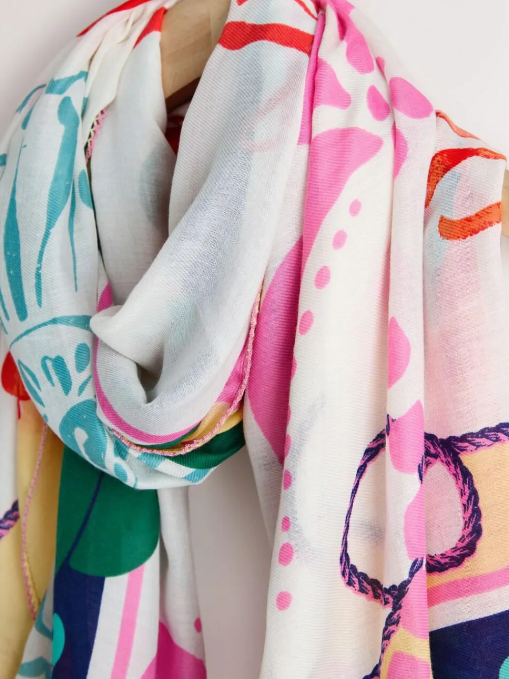 Sale Next Bright Lobster Print Lightweight Scarf