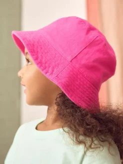 Hot Next Bright Pink 100% Cotton Bucket Hat (3mths-16yrs)