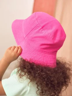 Hot Next Bright Pink 100% Cotton Bucket Hat (3mths-16yrs)
