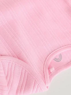 Next Bright Pink 5 Pack Long Sleeve Baby Bodysuits^ Bodysuits & Vests|Vests
