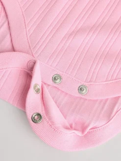 Next Bright Pink 5 Pack Long Sleeve Baby Bodysuits^ Bodysuits & Vests|Vests