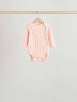 Next Bright Pink 5 Pack Long Sleeve Baby Bodysuits^ Bodysuits & Vests|Vests