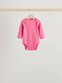 Next Bright Pink 5 Pack Long Sleeve Baby Bodysuits^ Bodysuits & Vests|Vests