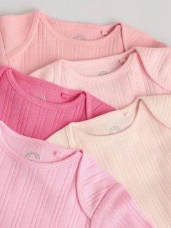 Next Bright Pink 5 Pack Long Sleeve Baby Bodysuits^ Bodysuits & Vests|Vests