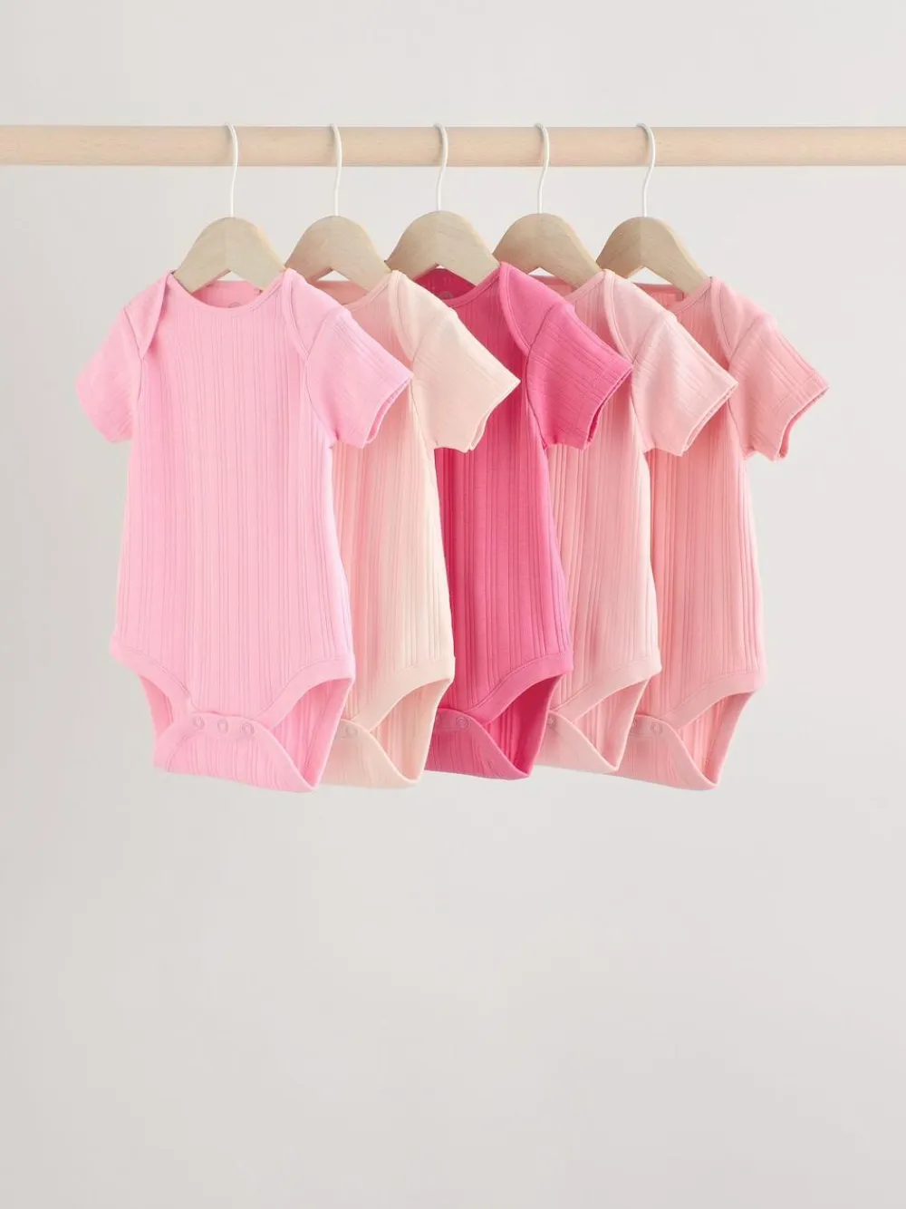 Next Bright Pink 5 Pack Short Sleeve Baby Bodysuits^ Bodysuits & Vests|Vests