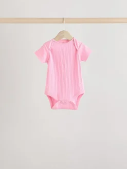 Next Bright Pink 5 Pack Short Sleeve Baby Bodysuits^ Bodysuits & Vests|Vests