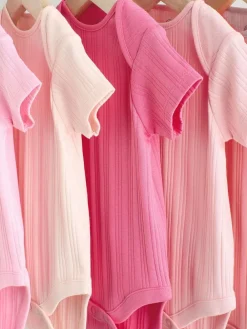 Next Bright Pink 5 Pack Short Sleeve Baby Bodysuits^ Bodysuits & Vests|Vests