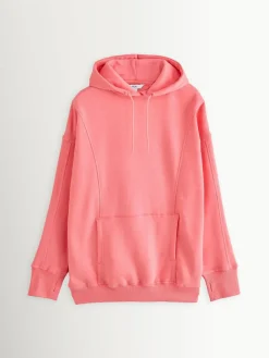 Next Bright Pink Active Longline Overhead Seam Detail Supersoft Hoodie with Pockets^Women Hoodies & Sweatshirts|Sportswear