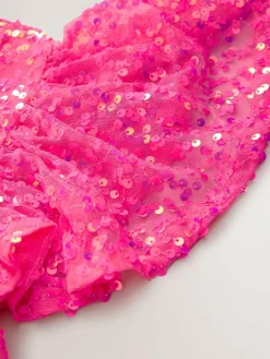 Outlet Next Angel Sleeve Sequin Party Dress (3-16yrs) Bright Pink