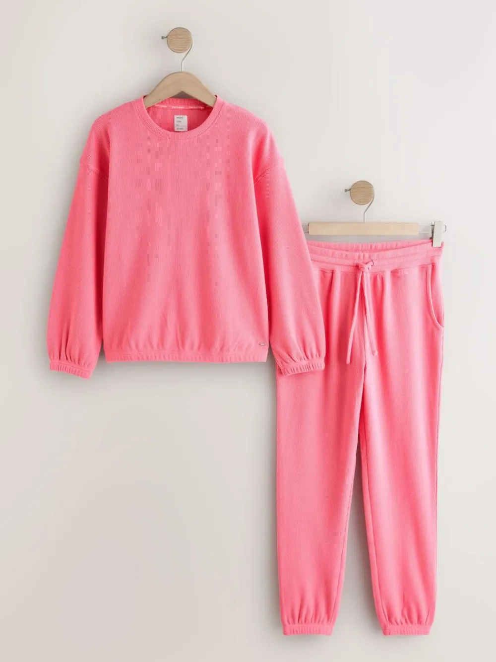 Clearance Next Bright Pink Cosy Waffle Long Sleeve Pyjamas