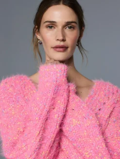 Next Fuzzy Texture V-Neck Knitted Jumper^Women Knitwear|Knitwear