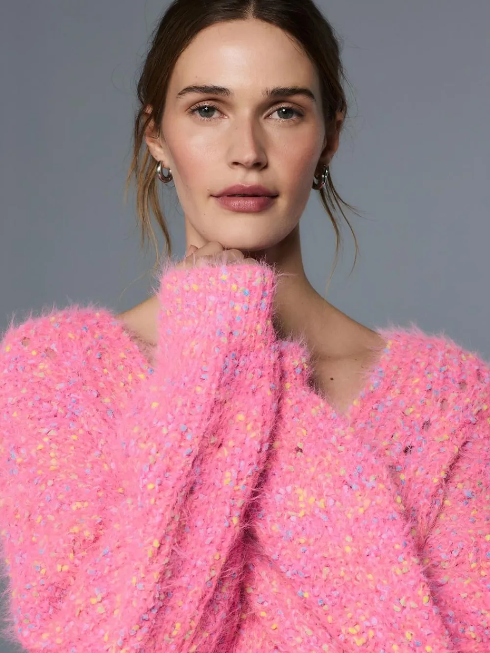 Next Fuzzy Texture V-Neck Knitted Jumper^Women Knitwear|Knitwear