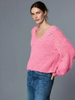 Next Fuzzy Texture V-Neck Knitted Jumper^Women Knitwear|Knitwear