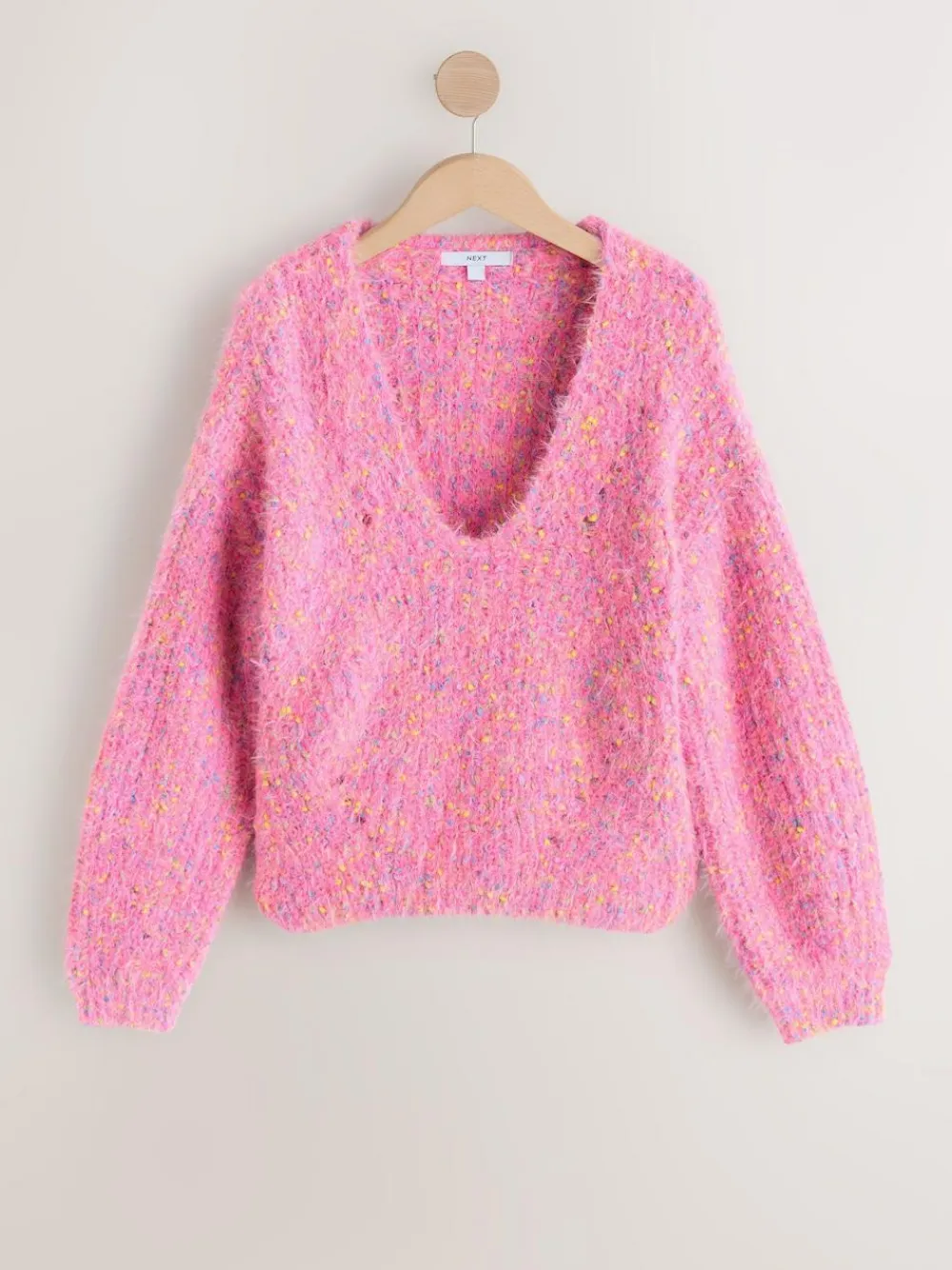 Next Fuzzy Texture V-Neck Knitted Jumper^Women Knitwear|Knitwear