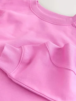 Sale Next Relaxed Fit Heavyweight Longline Crew Neck Sweatshirt Bright Pink