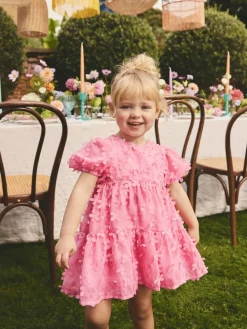 Next Short Sleeve 3D Flowers Dress (3mths-8yrs)^ Dresses|Occasionwear