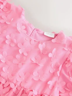 Next Short Sleeve 3D Flowers Dress (3mths-8yrs)^ Dresses|Occasionwear