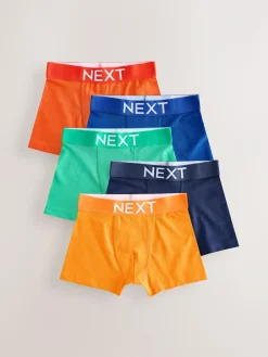 Next Bright Plain Trunks 5 Pack (1.5-16yrs)^BOY Multipacks|Underwear
