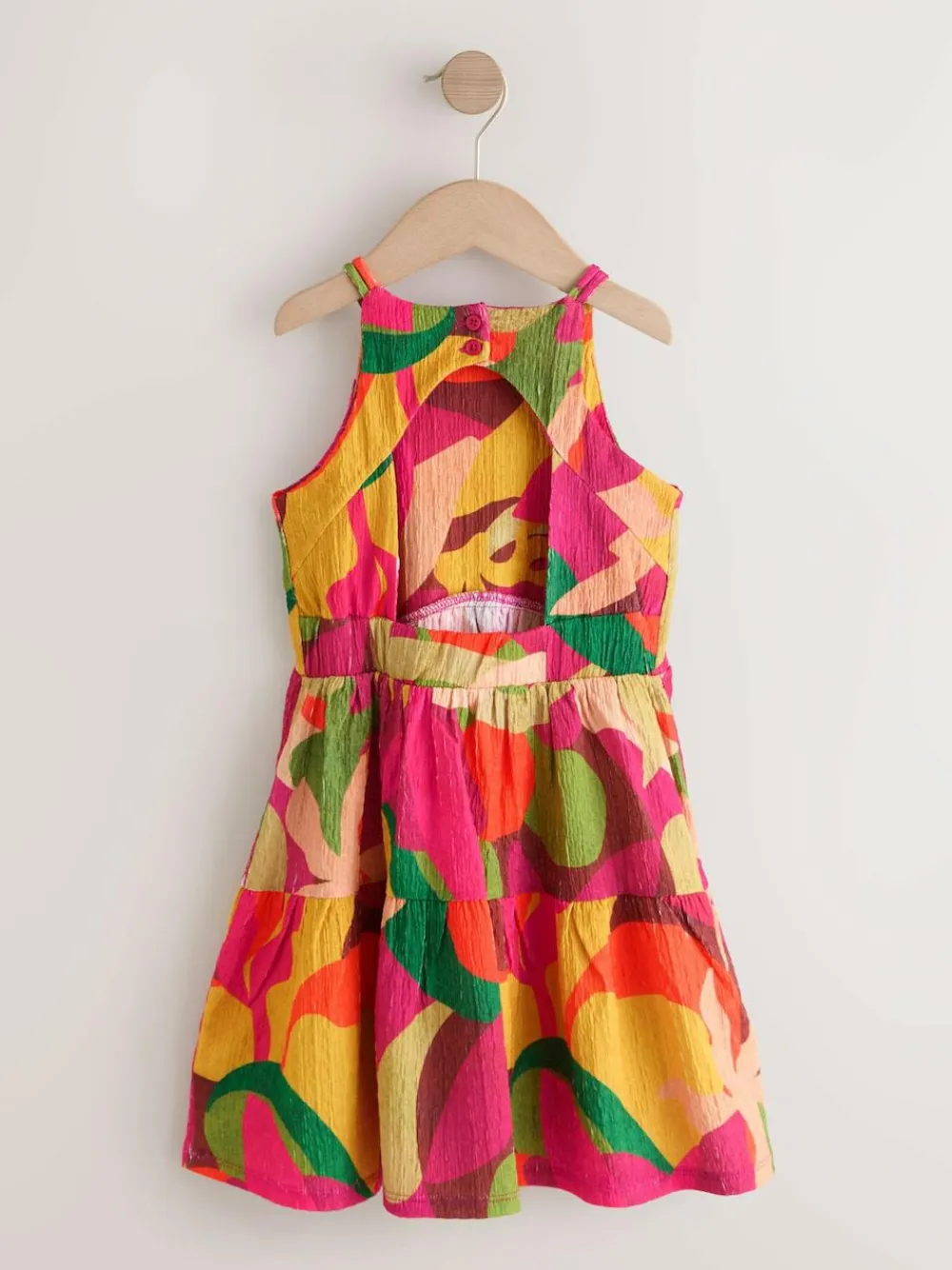 Best Next Bright Print Strappy Crinkle Summer Dress (3-16yrs)