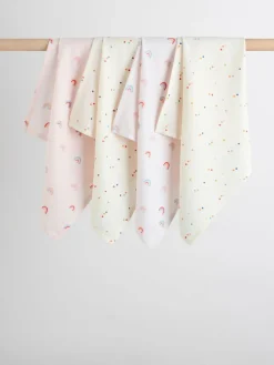 Next Bright Rainbow Baby Muslin Cloths 4 Pack^ Newborn Accessories
