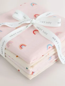 Next Bright Rainbow Baby Muslin Cloths 4 Pack^ Newborn Accessories