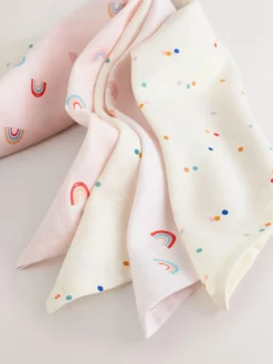 Next Bright Rainbow Baby Muslin Cloths 4 Pack^ Newborn Accessories