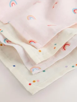 Next Bright Rainbow Baby Muslin Cloths 4 Pack^ Newborn Accessories