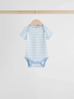 Next Bright Stripe Short Sleeve Baby Bodysuits 5 Pack^BOY Multipacks|Bodysuits & Vests