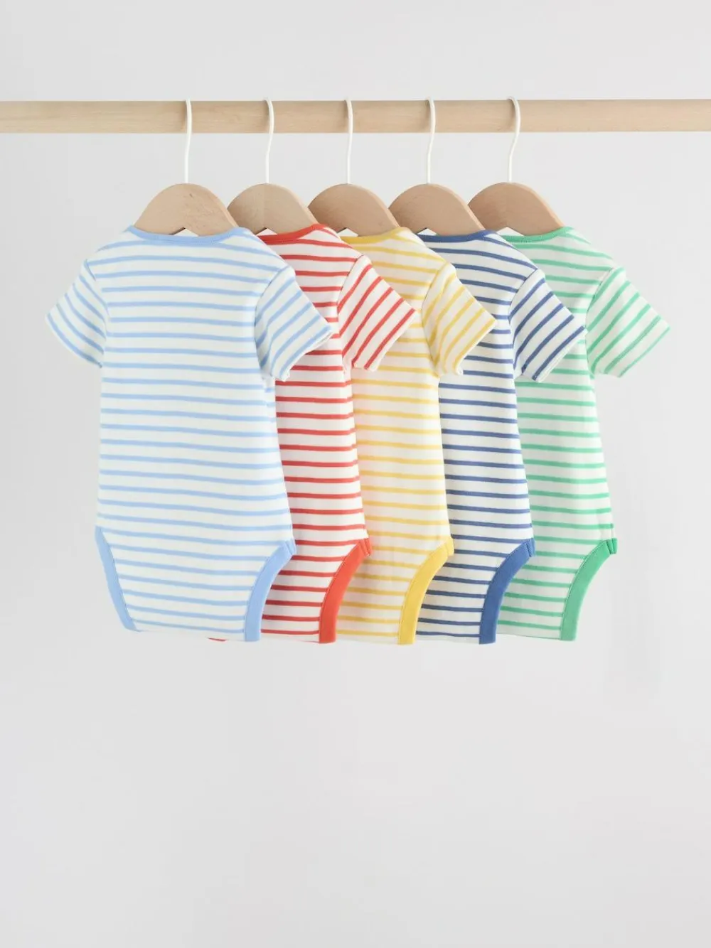 Next Bright Stripe Short Sleeve Baby Bodysuits 5 Pack^BOY Multipacks|Bodysuits & Vests