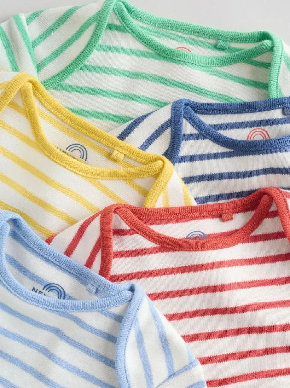 Next Bright Stripe Short Sleeve Baby Bodysuits 5 Pack^BOY Multipacks|Bodysuits & Vests