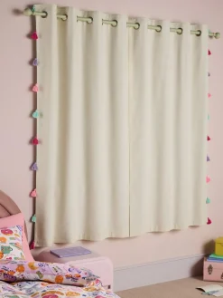 Online Next Bright Tassel Eyelet Blackout Curtains