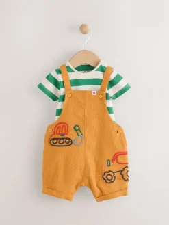 Next Baby Woven Dungaree and Bodysuit Set (0mths-2yrs)^BOY Dungarees