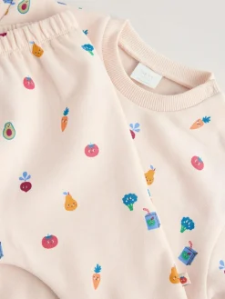 Discount Next Sweat Top and Joggers Baby Set (0mths-2yrs) (0mths-2yrs) Bright Veg Print