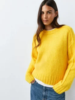 Sale Next Crew Neck Jumper With Wool Bright Yellow