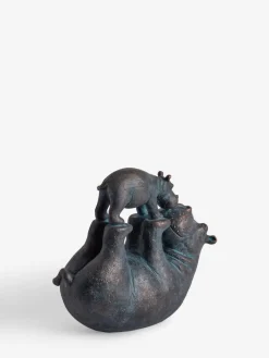 New Next Bronze Hattie and Henry Hippo Kissing Ornament
