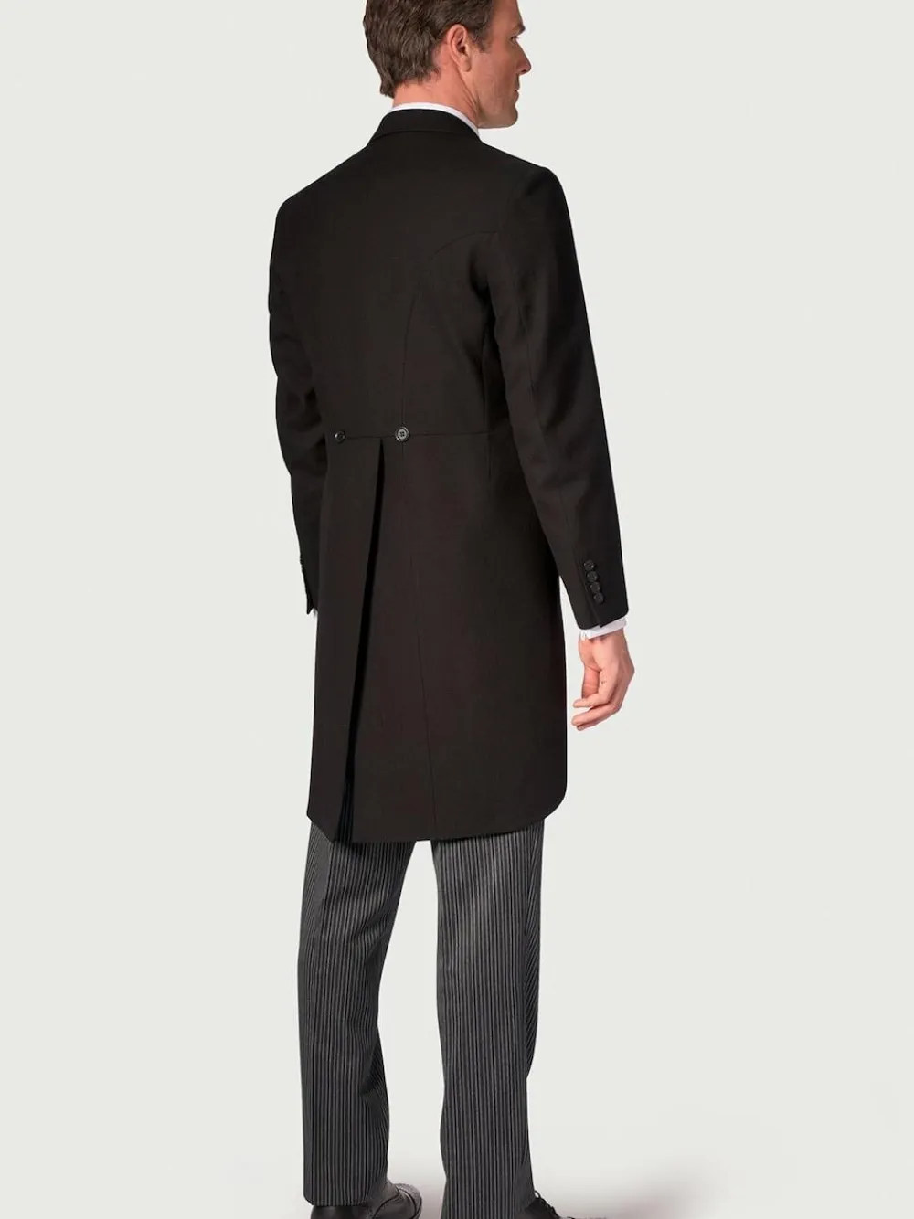 Best Brook Taverner Black Regular Fit Pure New Wool Morning Suit Tailcoat