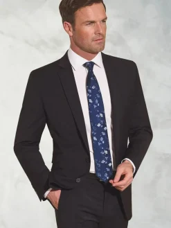 Brook Taverner Tailored Fit Wool Mix Washable Suit Jacket^ Grey Suits|Black Suits