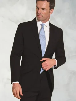 Brook Taverner Tailored Fit Wool Mix Washable Suit Jacket^ Black Suits