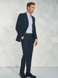 Discount Brook Taverner Tailored Fit Wool Mix Washable Suit Jacket Blue Dark