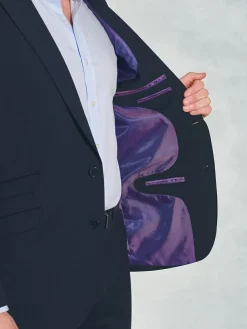 Discount Brook Taverner Tailored Fit Wool Mix Washable Suit Jacket Blue Dark