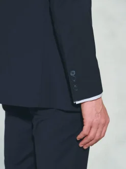 Discount Brook Taverner Tailored Fit Wool Mix Washable Suit Jacket Blue Dark