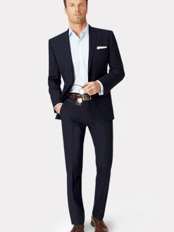 Hot Brook Taverner Tailored Fit Washable Suit Jacket Blue Dark