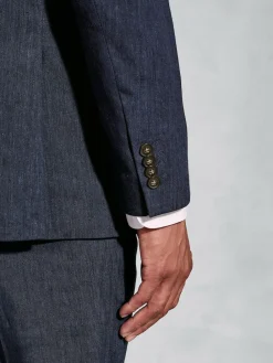 Brook Taverner Blue Linen Blend Mixer Suit Jacket^ Suits & Tuxedos|Blue Suits