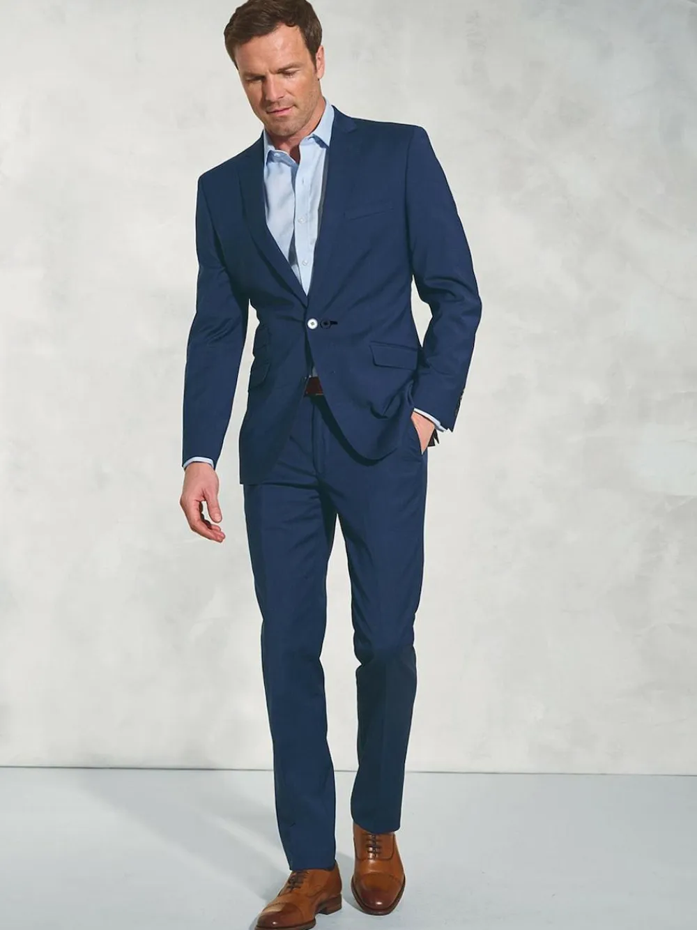 Brook Taverner Tailored Fit Wool Mix Washable Suit Jacket^ Blue Suits