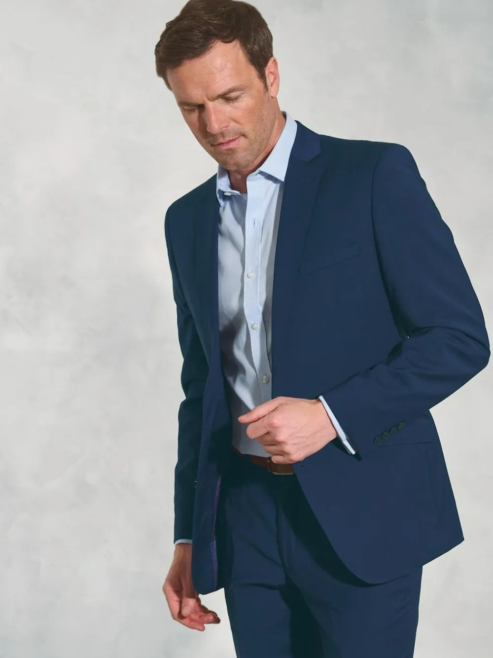 Brook Taverner Tailored Fit Wool Mix Washable Suit Jacket^ Blue Suits